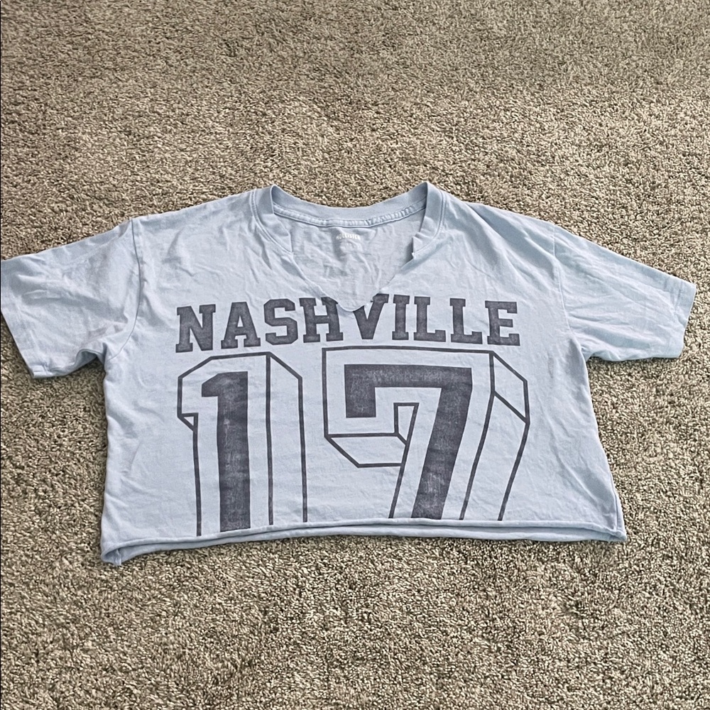 Hollister Light Blue Nashville Crop Top